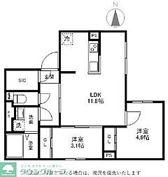マリオン杉並 3階2LDKの間取り