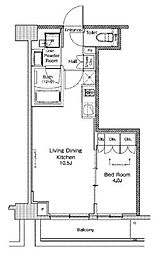 プラウドフラット渋谷富ヶ谷 3階1LDKの間取り