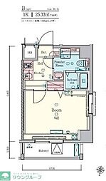 ＬＥＸＥ明大前 2階1Kの間取り