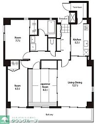 アンビックスつつじヶ丘　Ｂ棟 2階3LDKの間取り