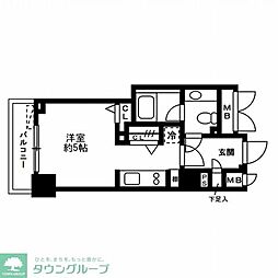 レジディア恵比寿III 3階ワンルームの間取り