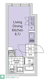 TASUKI杉並高井戸 1階ワンルームの間取り