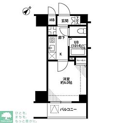 プレール・ドゥーク上北沢 9階1Kの間取り