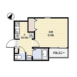 ラッフィナート笹塚 2階1Kの間取り