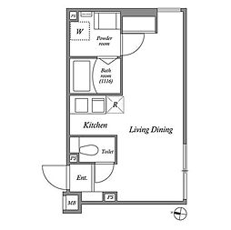 LEGALAND下北沢 2階ワンルームの間取り