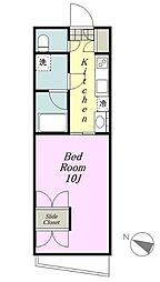 ZOOM都庁前 5階1Kの間取り