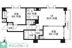 レジディア三軒茶屋II 1階1SLDKの間取り