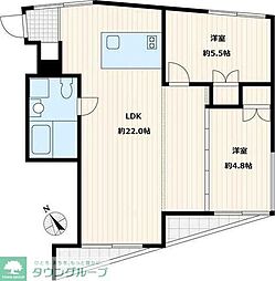 ｔｒｉａｓ192 4階2LDKの間取り