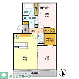 コモレビ大蔵F 2LDKの間取図画像