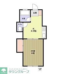 サンフラワー池谷 1DKの間取図画像