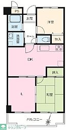 プリミエール烏山 2LDKの間取図画像