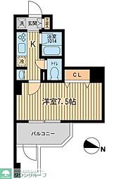 KDXレジデンス幡ヶ谷 1Kの間取図画像