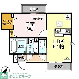 マノワール善福寺 1LDKの間取図画像
