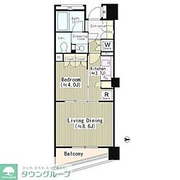 パークリュクス三宿 1LDKの間取図画像