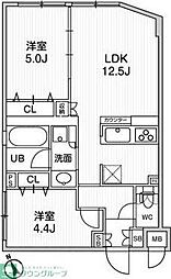 ルネサンスコート桜新町 2LDKの間取図画像
