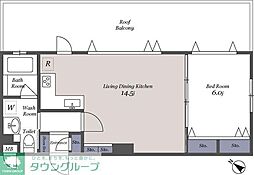 ドゥーエ代々木 1LDKの間取図画像