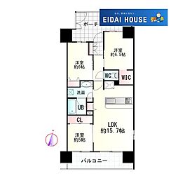 アドグランデ福田町 3LDKの間取図画像