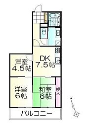 朝日プラザ泉中央 3DKの間取図画像