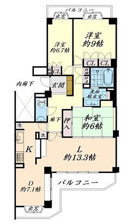 3LDK 間取り
