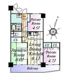 セザール富沢 3LDKの間取り