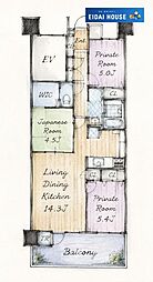 ライオンズ青葉東クレアシティ 3LDKの間取図画像
