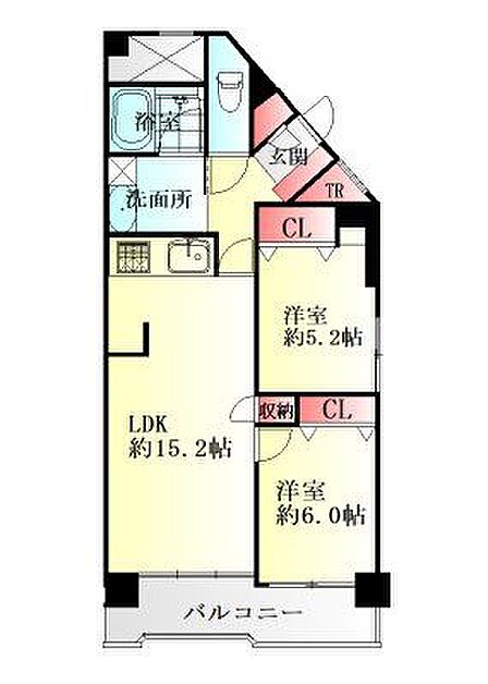 2LDK 間取り