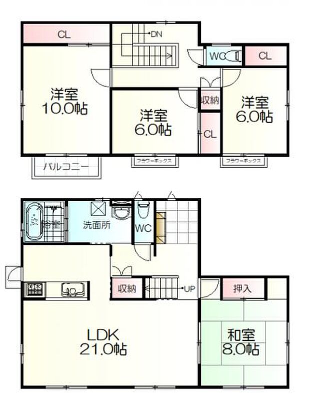 錦ケ丘2丁目(4LDK)の間取り