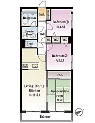 ロイヤルパレス泉中央3 3LDKの間取り