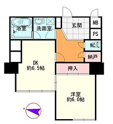 ネオプラザ北仙台 1DKの間取図画像
