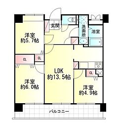 錦ケ丘アーバンヒルズリエール 3LDKの間取図画像