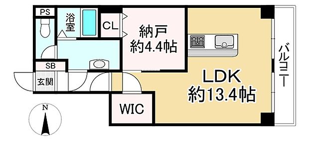 ライオンズマンション四条大宮(1R) 7階の間取り