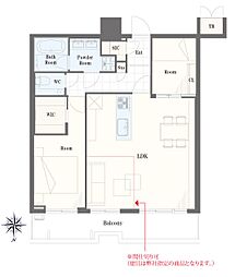 パークタワーグランスカイ 2LDKの間取図画像