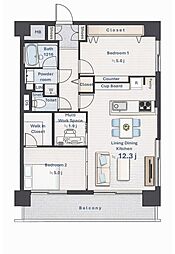 野沢ビューグリーン 2SLDKの間取図画像