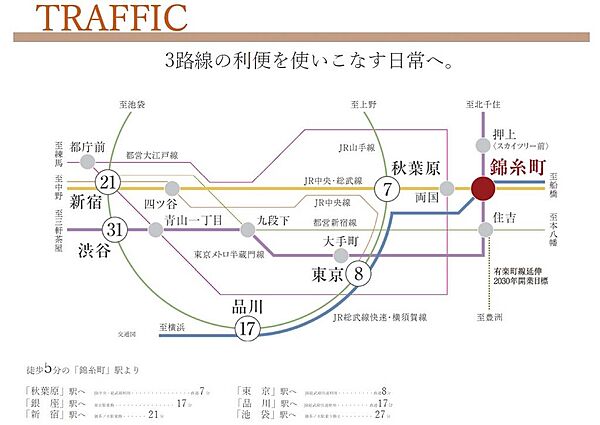 複数路線の利用が可能です