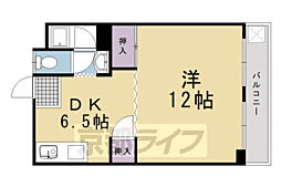 JR東海道・山陽本線 長岡京駅 徒歩7分の賃貸マンション 4階1DKの間取り