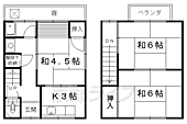 長岡京市調子1丁目 1階建 築44年のイメージ