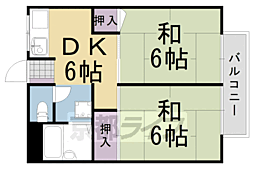 ハイツ保原 2階2DKの間取り