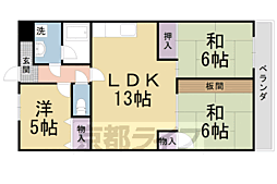 阪急京都本線 西向日駅 徒歩9分の賃貸マンション 1階3LDKの間取り