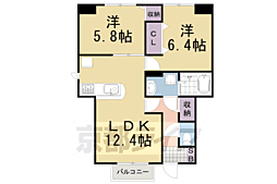 プルフィー 1階2LDKの間取り