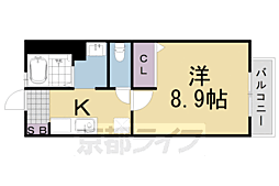 サンライト上桂 2階1Kの間取り