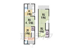 阪急京都本線 西向日駅 徒歩5分の賃貸テラスハウス 4Kの間取り