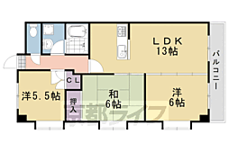 Ｒｅｑｕｉｅ上桂 3階3LDKの間取り