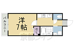 Ｒｉｖｅｒｓｉｄｅ昶 2階1Kの間取り