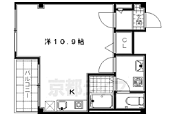 JR東海道・山陽本線 京都駅 徒歩4分の賃貸マンション 3階ワンルームの間取り
