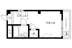 JR東海道・山陽本線 長岡京駅 徒歩7分の賃貸マンション 2階1Kの間取り