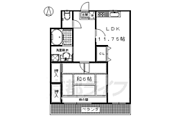JR東海道・山陽本線 向日町駅 徒歩34分の賃貸マンション 3階1LDKの間取り