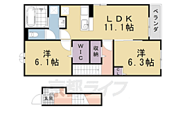 エル・ソラーレII 2階2LDKの間取り