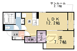 エル・ソラーレI 1階1LDKの間取り