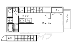 ベルリード二条 2階1Kの間取り