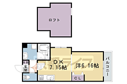 円町レジデンスI 3階1DKの間取り